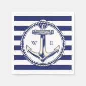 Wasseranker Seblau Streifen Serviette (Vorderseite)