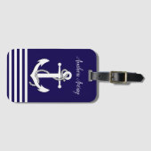 Wasseranker weg/Segelboot/blau Gepäckanhänger (Vorderseite (Horizontal))