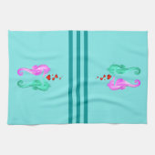 Wasserbad/Rosa/Küssen Seepferde/Herzbad Geschirrtuch (Horizontal)