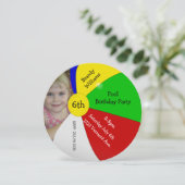 Wasserball-Foto-Geburtstags-Party Einladung (Stehend Vorderseite)