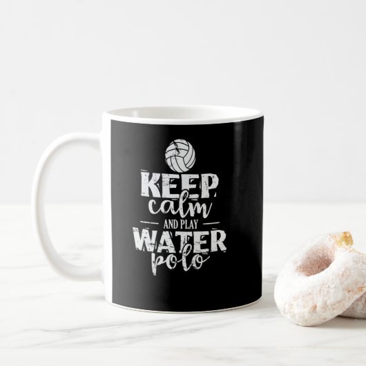 Wasserball Keep calm and play Water Polo Kaffeetasse (Mit Donut)