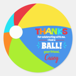 Wasserball-Pool-Gastgeschenk danken Ihnen Runder Aufkleber