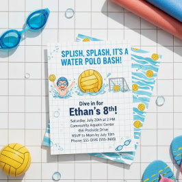 Wasserball Poolparty Jungen Geburtstagseinladung Einladung