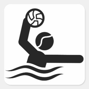 Wasserball Quadratischer Aufkleber