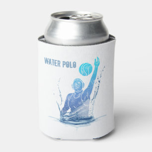 Wasserball-Vintage-Sportler mit Ball Dosenkühler