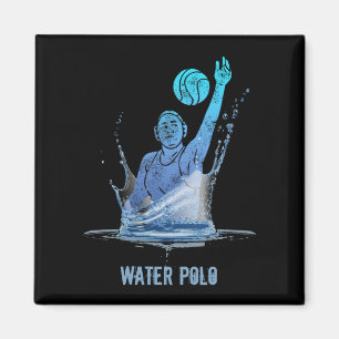 Wasserball-Vintage-Sportler mit Ball Magnet