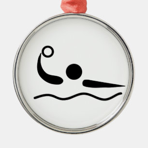 Wasserball Waterpolo Piktogramm Silbernes Ornament