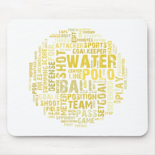 Wasserball-Wort-Wolken-Mäusematte Mousepad (Vorne)