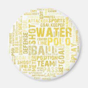 Wasserball-Wort-Wolken-Produkte Magnet