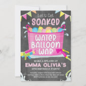 Wasserballon Einladung zum Geburtstag, Ballon War  (Vorderseite)