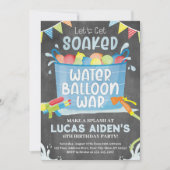 Wasserballon Einladung zum Geburtstag, Ballonkrieg (Vorderseite)