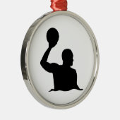 Wasserballspieler Silbernes Ornament (Rechts)