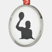 Wasserballspieler Silbernes Ornament (Links)