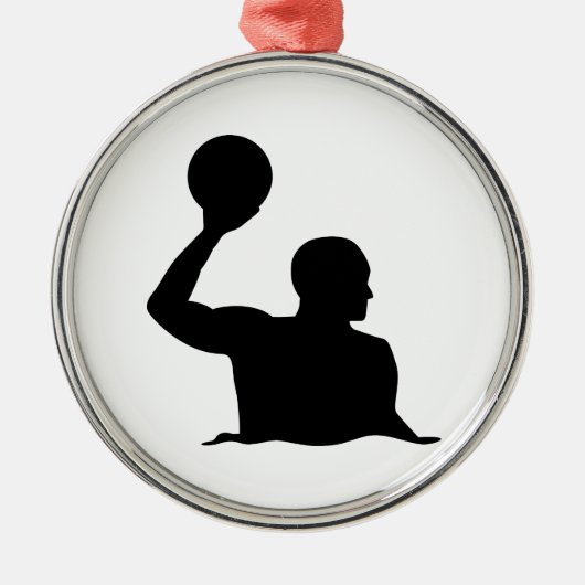 Wasserballspieler Silbernes Ornament (Vorne)