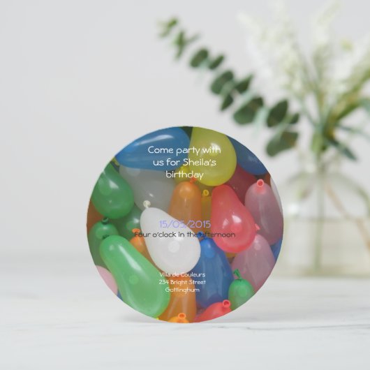 Wasserbalow Geburtstagsparty Einladung (Stehend Vorderseite)