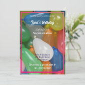 Wasserbalow Geburtstagsparty Einladung (Stehend Vorderseite)