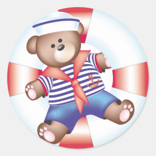 Wasserbär Runder Aufkleber