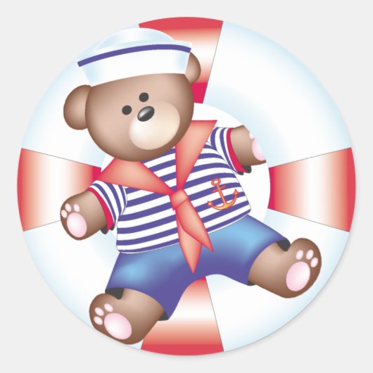 Wasserbär Runder Aufkleber (Vorderseite)