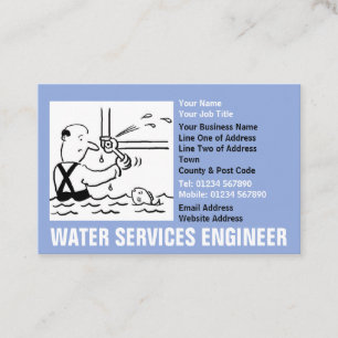 Wasserbauingenieur Cartoon Visitenkarte