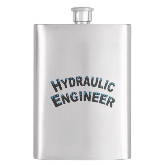 Wasserbauingenieur Wassertröpfchen Flachmann (Vorderseite)