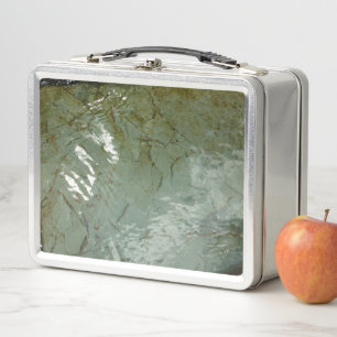 Wasserbedeckte Felsplatte Naturfoto Metall Brotdose