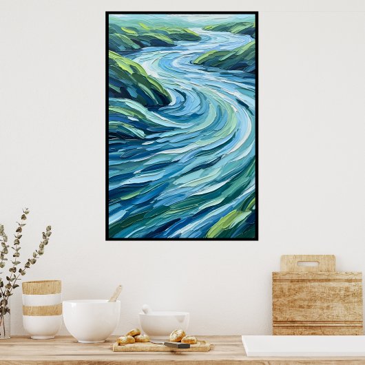 Wasserbewegung Kunst Poster (Küche)