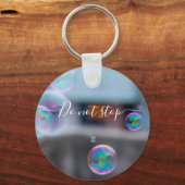 Wasserblasen auf Schlüsselanhänger aus Glas. Schlü (Vorderseite)