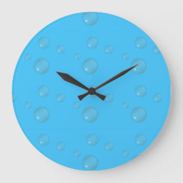 Wasserblasen blau große wanduhr