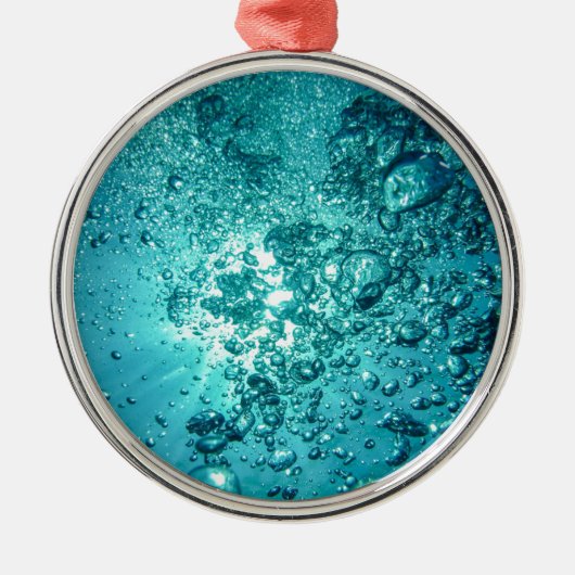 Wasserblasen Silbernes Ornament (Vorne)
