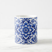 Wasserblaue botanische Glas-Mug mit Frost-Effekt Kaffeetasse (Mittel)