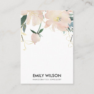 WASSERBLUSH GOLD FLORALWASSERCOLOR NEKLACE DISPLAY VISITENKARTE