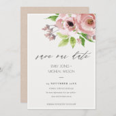 WASSERBLUSTER PINK WASSERFARBBODEN SAVE THE DATE (Vorne/Hinten)