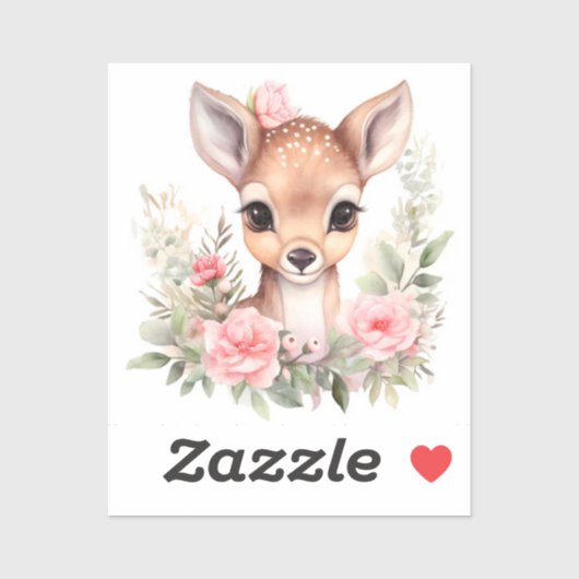 Wasserblütenhirsch Aufkleber (Blatt)