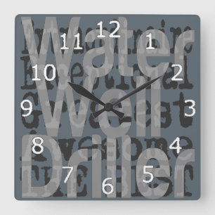 Wasserbohrer Quadratische Wanduhr