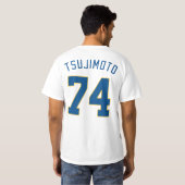 Wasserbrotwurzel Tsujimoto Spieler-Name und T-Shirt (Schwarz voll)