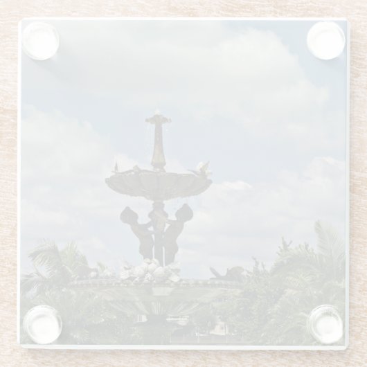 Wasserbrunnen im Park Glasuntersetzer (Rückseite)