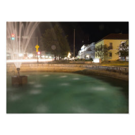 Wasserbrunnen und Bathhouse-Reihe, Hot Springs, AR Fotodruck