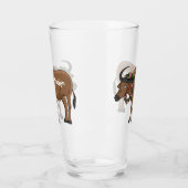 Wasserbüffel mit Blume Cartoon-Abbildung Glas (Links)