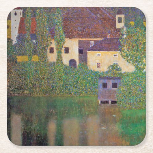 Wasserburg, Gustav Klimt Rechteckiger Pappuntersetzer (Vorderseite)
