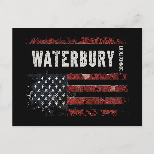Wasserbury Connecticut Postkarte (Vorderseite)