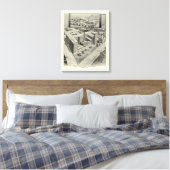 Wasserbury-Uhr Leinwanddruck (Insitu (Schlafzimmer))