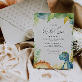 Wassercolor Baby Shower Dinosaurier Einladung