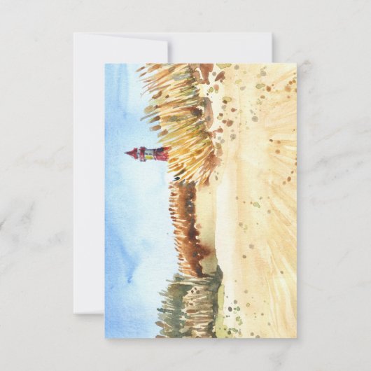 Wassercolor Beach Lighthouse Vielen Dank, Beileid Mitteilungskarte (Rückseite)