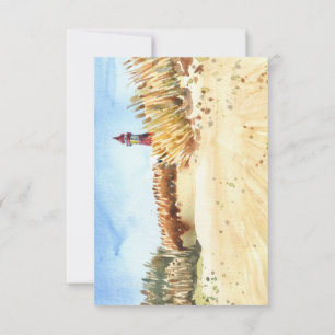 Wassercolor Beach Lighthouse Vielen Dank, Beileid Mitteilungskarte