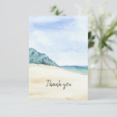 Wassercolor Beach Ocean Memorial Vielen Dank Dankeskarte (Stehend Vorderseite)