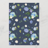 Wassercolor Blue Hydrangea Wedding Menu Menükarte (Rückseite)