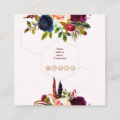 WASSERCOLOR-BLUME, BOHO SKULL+ARRONE QUADRATISCHE VISITENKARTE (Rückseite)