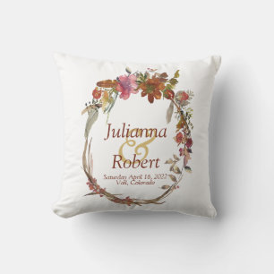 Wassercolor Boho Blumenwirbel Kissen