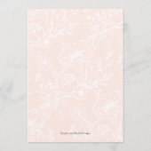 Wassercolor Boho Floral Pampas Gras Wedding Menü Menükarte (Rückseite)