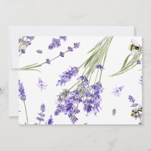 Wassercolor Boho Lavender Save the Date Card (Rückseite)